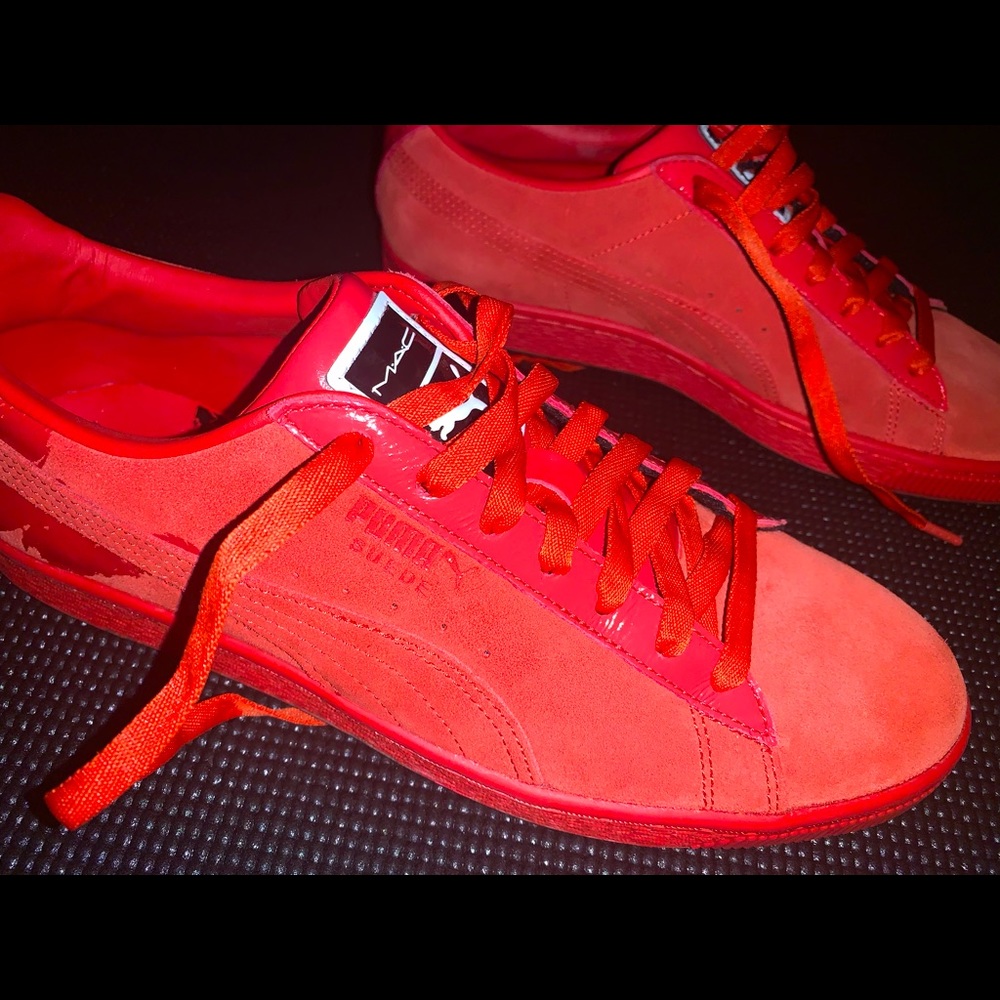 Puma x MAC Makeup Red Suede Shoes